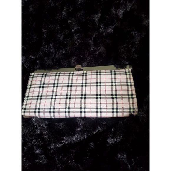 Plaid Kisslock Wallet Clutch Purse Checkbook Holder Organizer‎ Pink - Picture 4 of 5